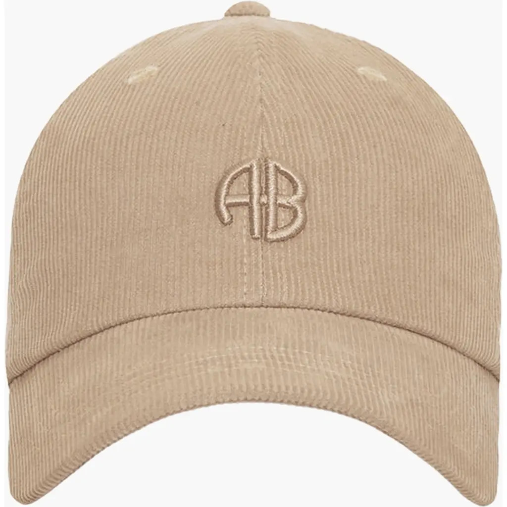 ANINE BING Jeremy Ab Corduroy Baseball Cap in Beige at Nordstrom | Nordstrom