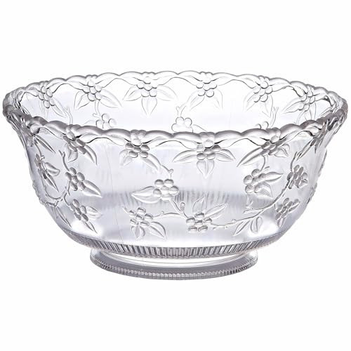 Crystalware Clear Plastic Small Punch Bowl (8 qt.) 1 Pc. - Classic Design, Perfect Party Essential for Entertaining, Holidays & Celebrations | Amazon (US)