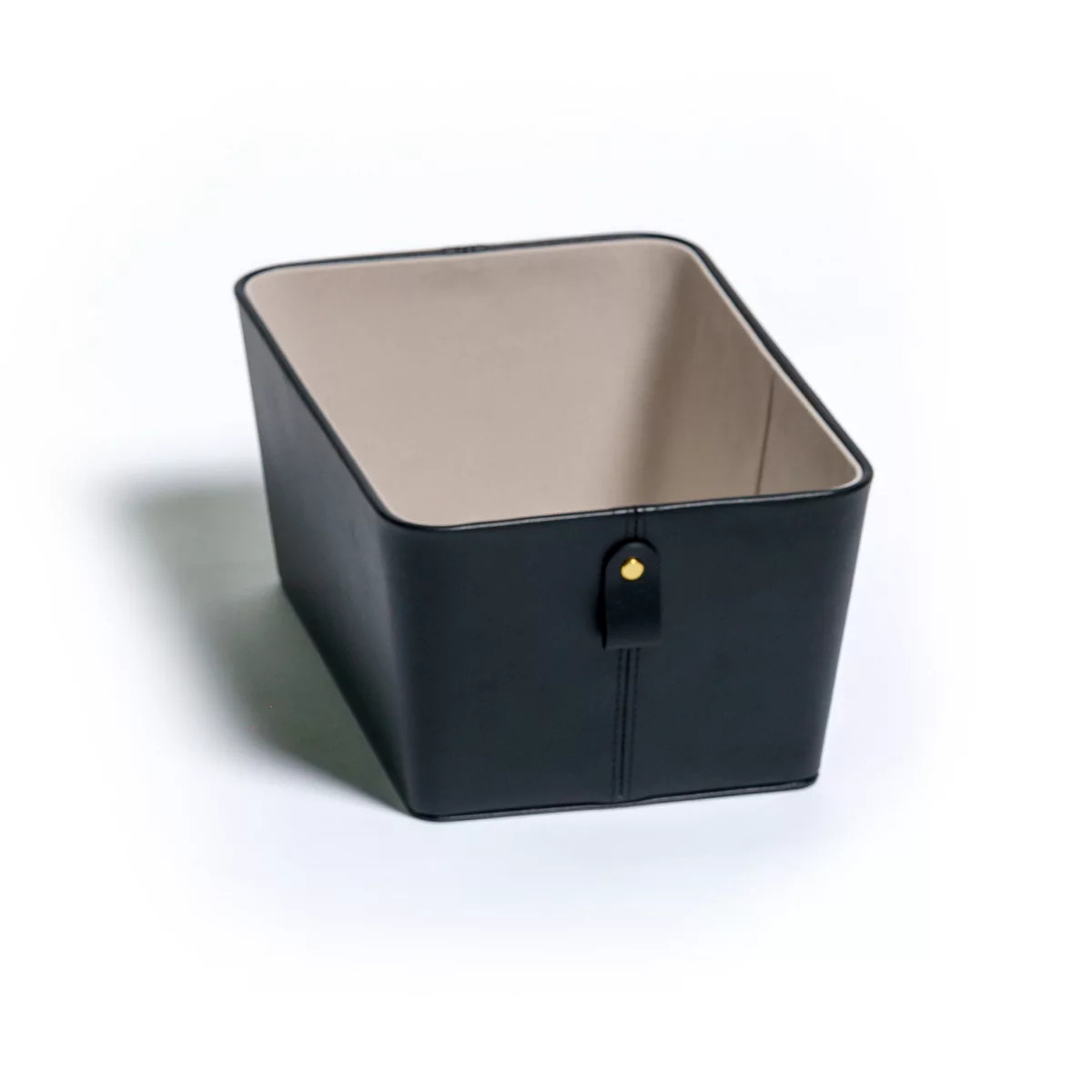 Folden Lane Black Faux Leather Small Basket | Kohl's