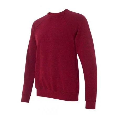 Unisex Sponge Fleece Crewneck Sweatshirt - Dark Red Triblend - X-Large | Walmart (US)