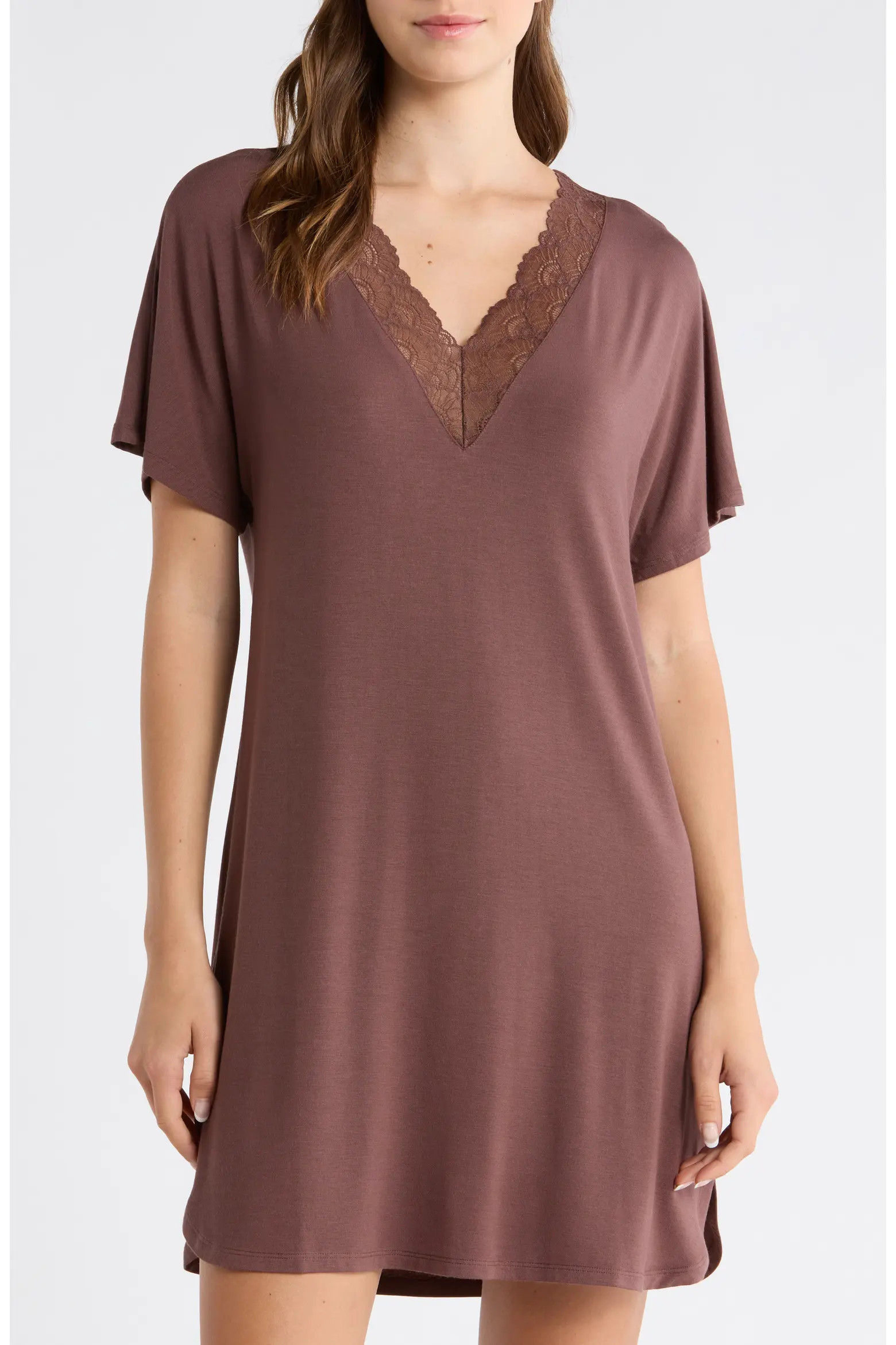 Moonlight Eco Lace Trim Nightshirt (Women) | Nordstrom | Nordstrom