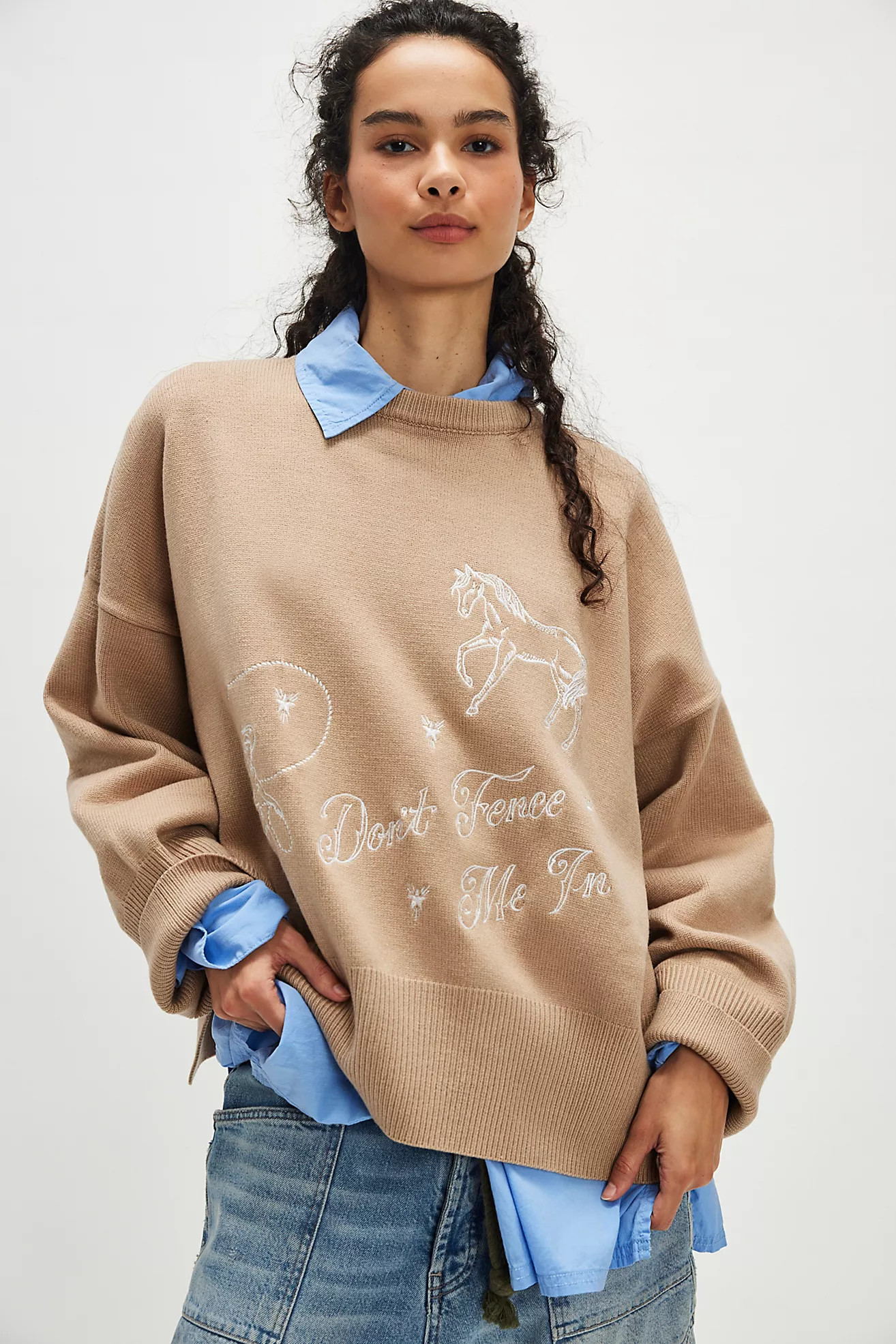 Understated Leather Don't Fence Me In Sweater | Free People (Global - UK&FR Excluded)