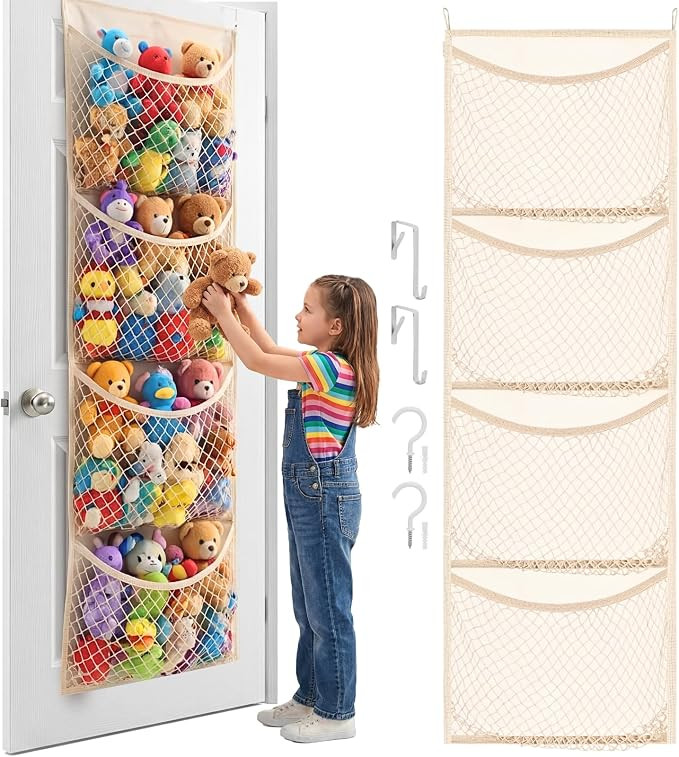 Cotton Over The Door Stuffed Animal Storage | Toy Organizer for Storage Plush Toys, Stuffed Anima... | Amazon (US)