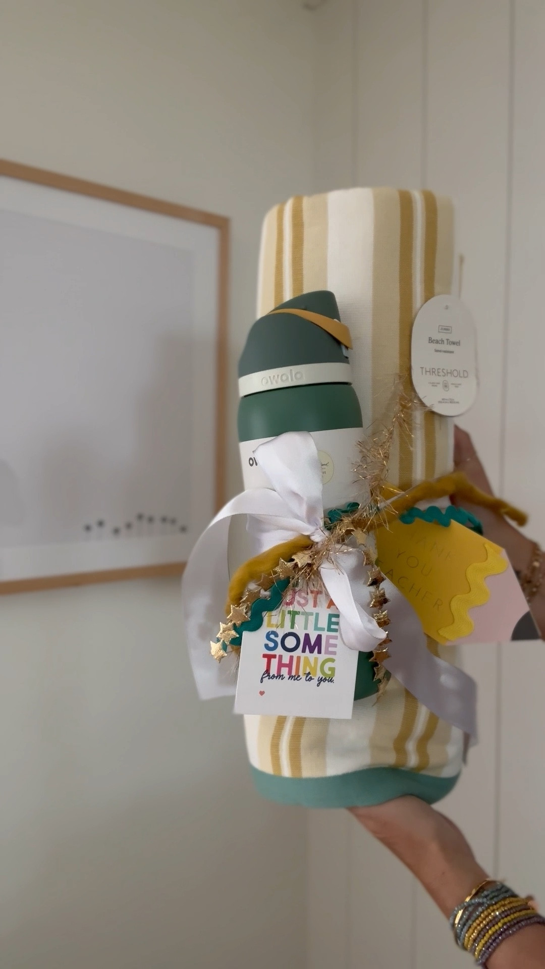 Teacher gift ideas that feel thoughtful (without costing a fortune) . 

One of my favorite ways to give a gift card is with a summer ready towel + water bottle that knows the same vibes. 
Tags are Joy Creative shop: code Heidi10

#LTKSeasonal #LTKGiftGuide #LTKFamily