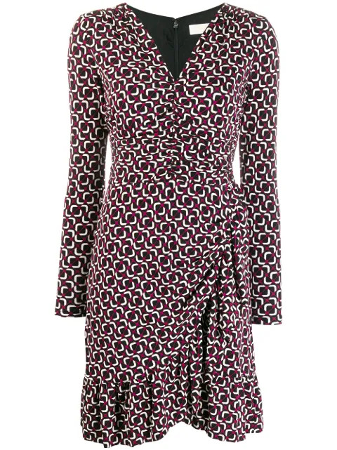 printed long-sleeved dress | Farfetch (US)