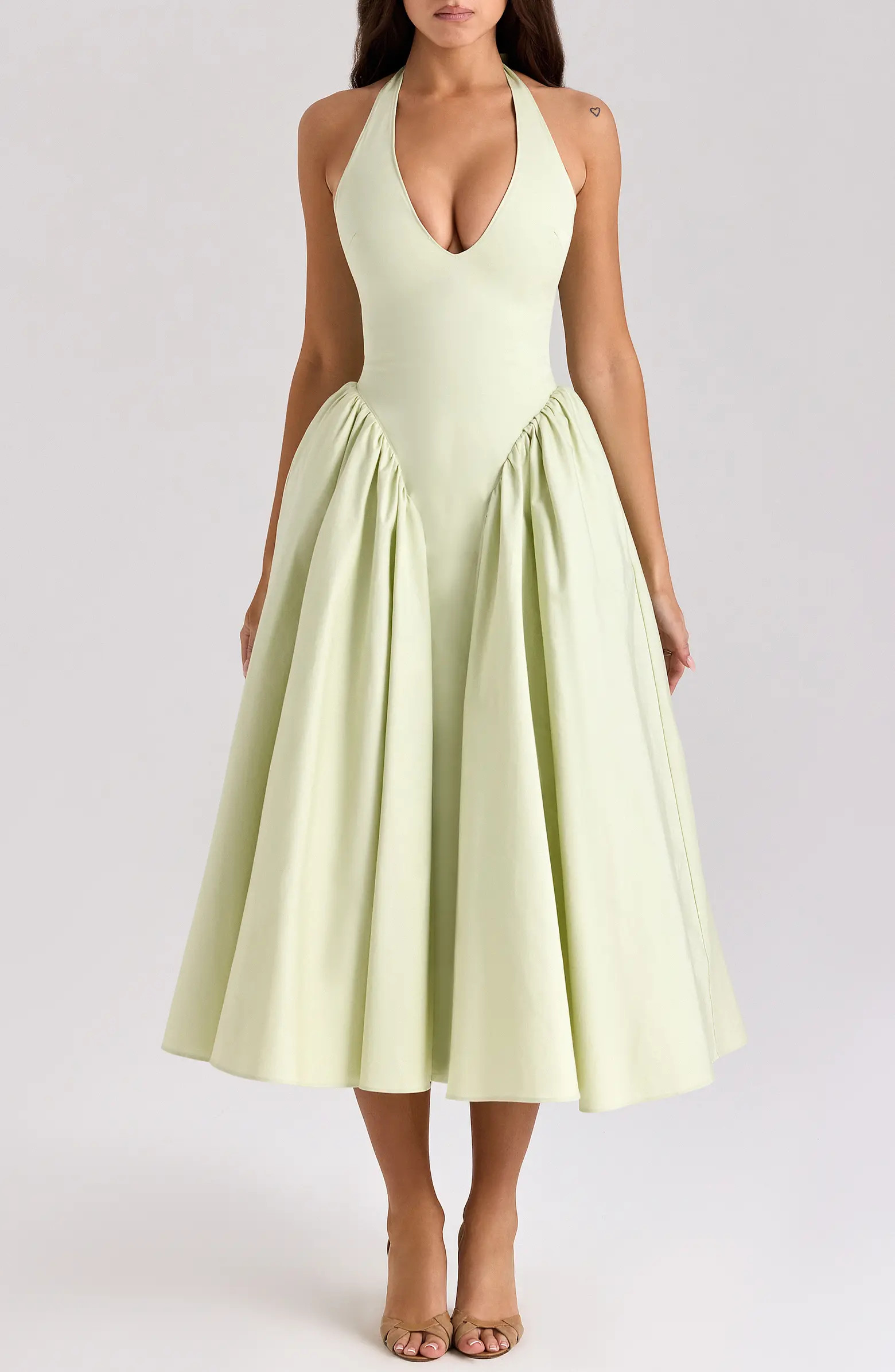 Marilyn Gingham Halter Midi Sundress | Nordstrom