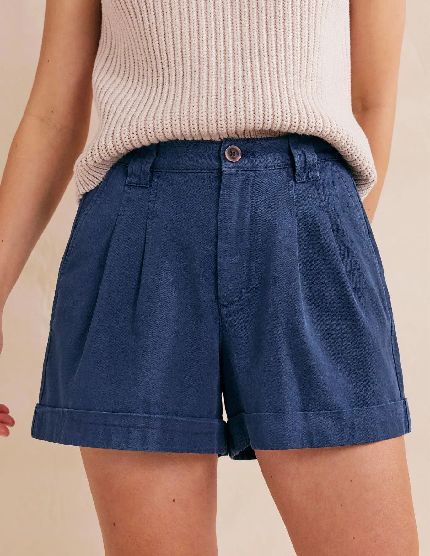 Casual Cotton Shorts - Night Blue | Boden (US)