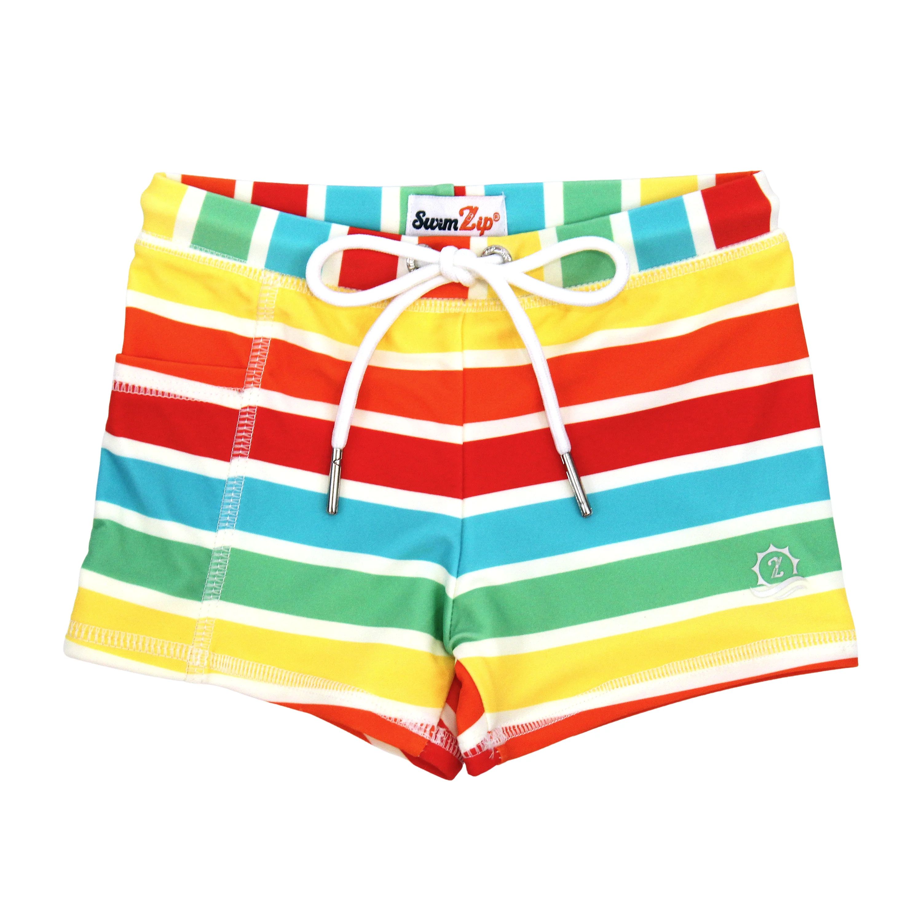 Kids Euro Swim Shorties | "Rainbow" | SwimZip