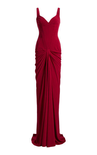 Heavy Cady Draped Long Dress | Moda Operandi (Global)