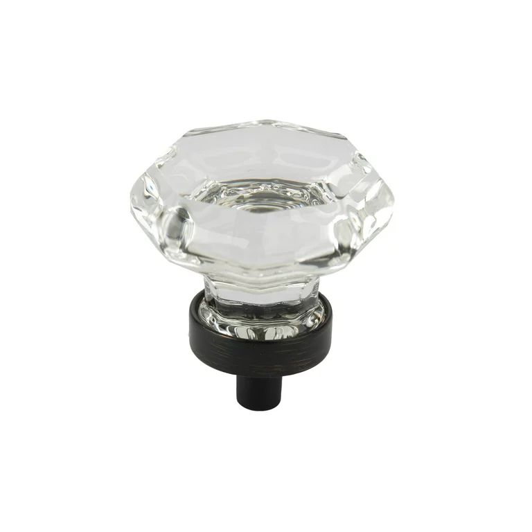Better Homes & Gardens 1-7/16" (36mm) Clear Glass Geometric Knob, Oil Rubbed Bronze, 2 Pack - Wal... | Walmart (US)