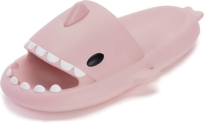 WHITIN Shark Slides for Women | Non Slip Cushioned Thick Sole | Cute Cloud Slippers | Amazon (US)