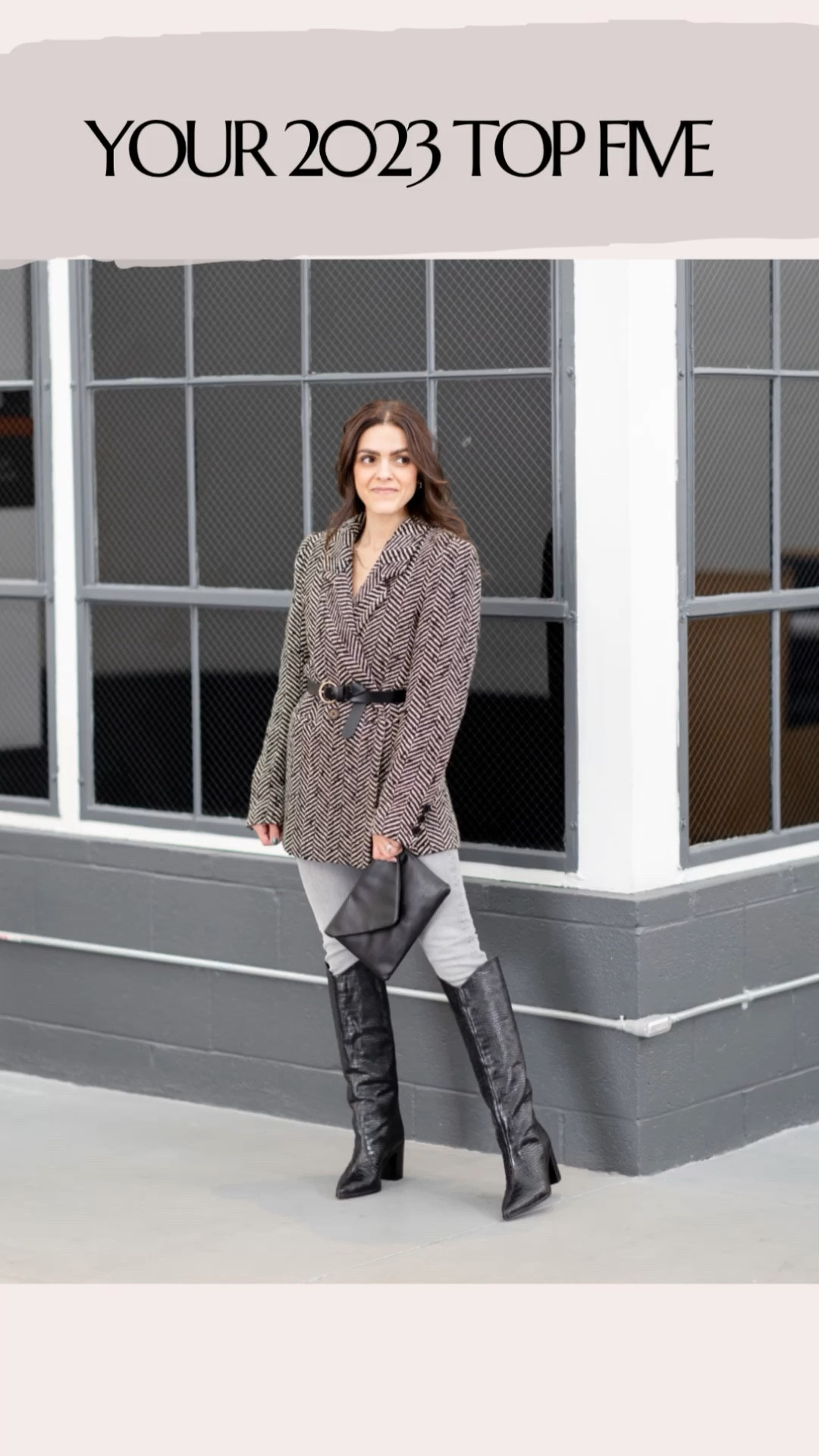 Your top 5 outfit breakdown videos of 2023: ReWork your wardrobe: skinny jeans | bodysuit, printed vest, belt, knee high black boot

#LTKstyletip #LTKover40