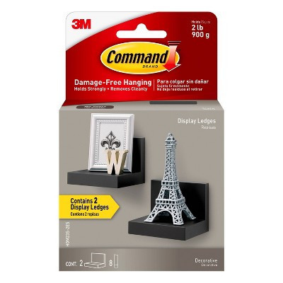 Command Display Ledges Black: Floating Wall Shelf Set, 2 Picture Ledges, Plastic, Slate, 2lb Capacity, No Tools Required | Target