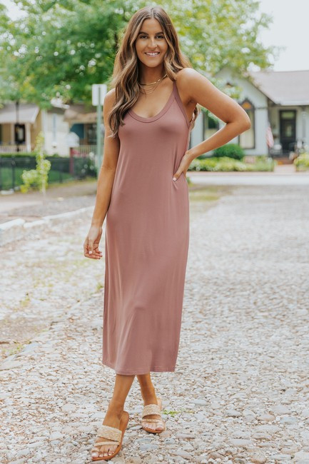 Pastel Clay Everyday Knit Tank Midi Dress | Magnolia Boutique
