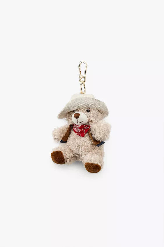COWBOY TEDDY BEAR CHARM KEYCHAIN | Zara US