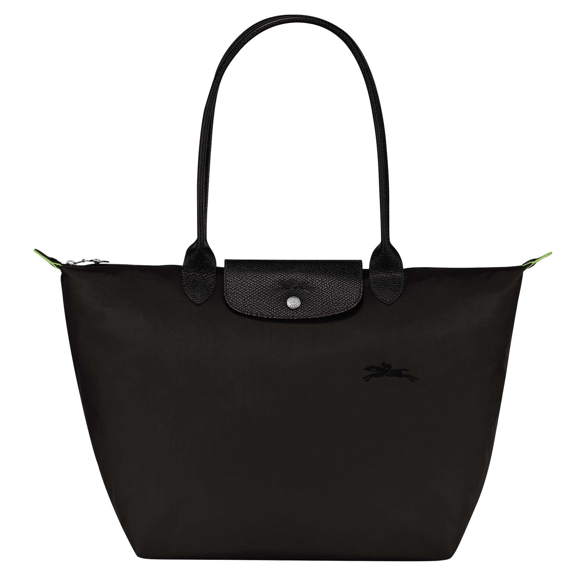 Le Pliage Green L Tote bag Black - Recycled canvas | Longchamp US | Longchamp