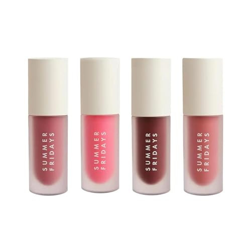 Summer Fridays Dream Lip Oil Set - Tinted Sheer Hydration and High Shine - Pink Cloud + Blush Dreams + Soft Mauve + Rosewood Nights (0.15 Oz) | Amazon (US)