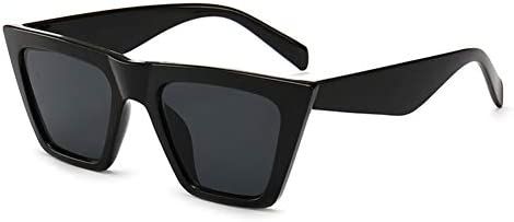 Vintage Sunglasses Retro Cateye Sunglasses for Women Men Square Frame Black/Grey | Amazon (CA)
