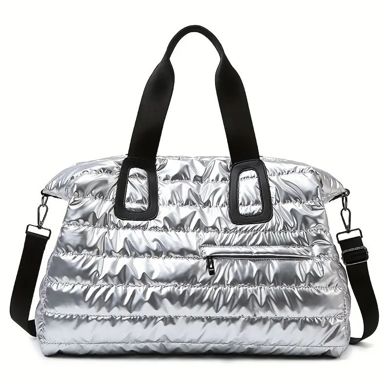 Large Capacity Minimalist Padded Zipper Bag, Solid Color Versatile Duffle Bag, Portable Overnight... | Temu Affiliate Program