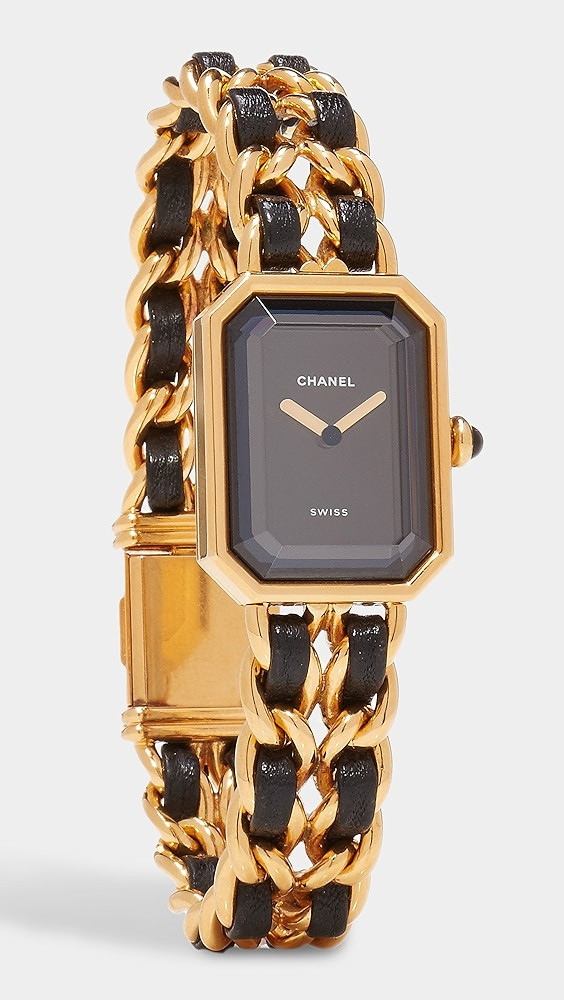 What Goes Around Comes Around Chanel Black Gold Premiere Watch Large | Shopbop | Shopbop