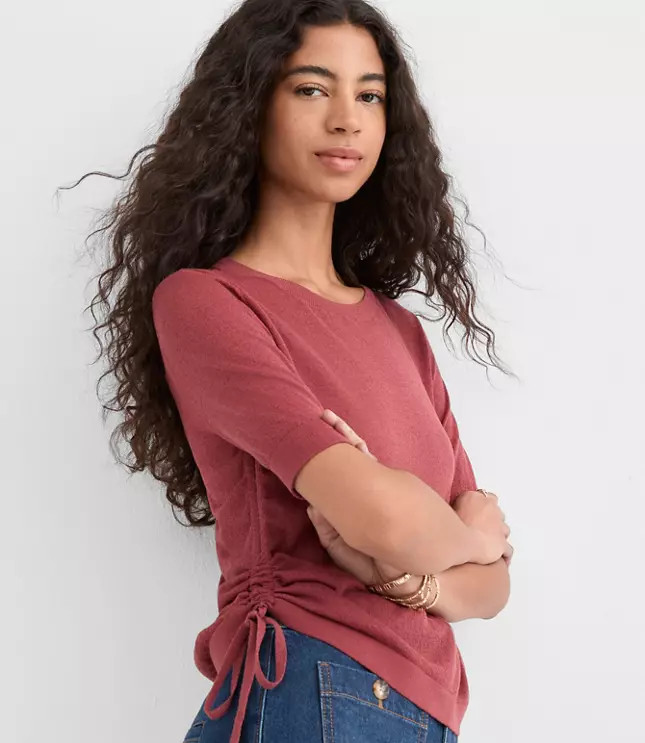 Side Tie Sweater Tee | LOFT