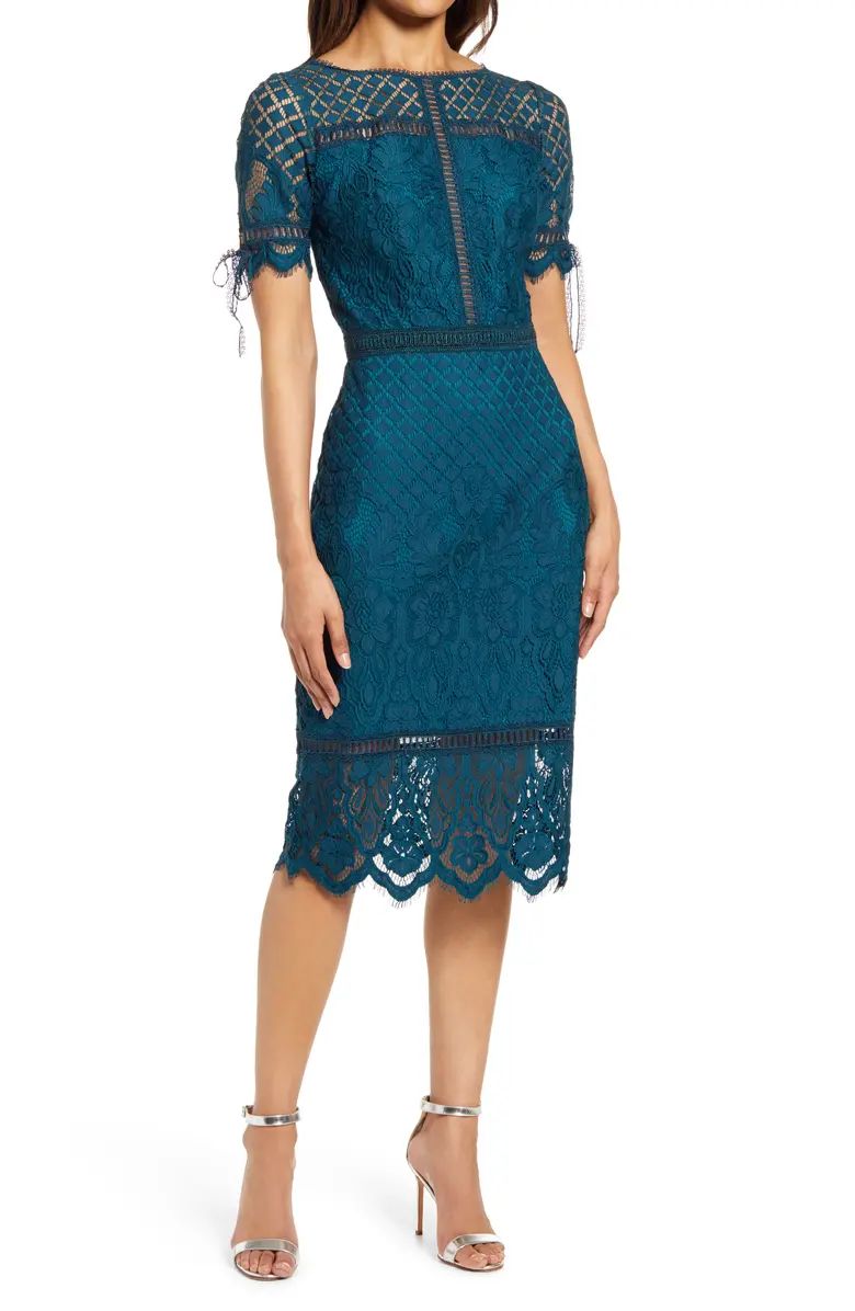 Tie Sleeve Lace Cocktail Dress | Nordstrom