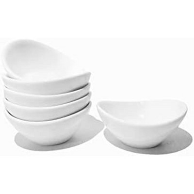 Aoibox White Porcelain Dipping Bowls Set for Soy Sauce, Ketchup, BBQ Sauce or Seasoning, Microwave and Dishwasher Safe, Set of 6 | Target