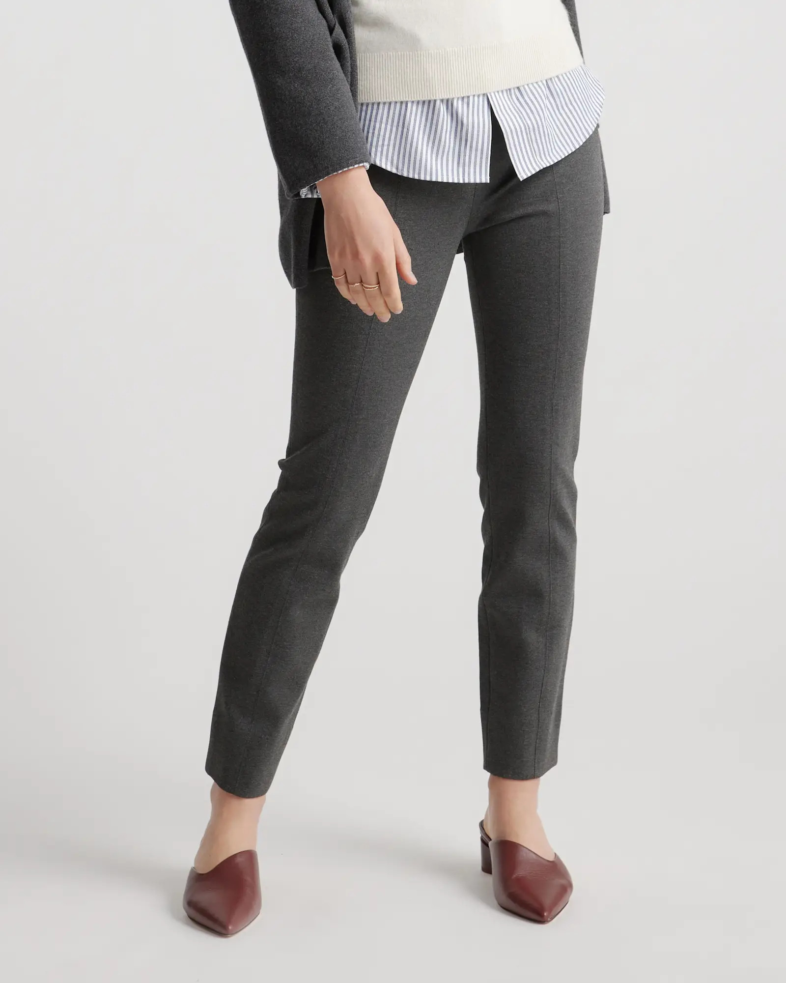 Ultra-Stretch Ponte Pintuck Ankle Pants | Quince