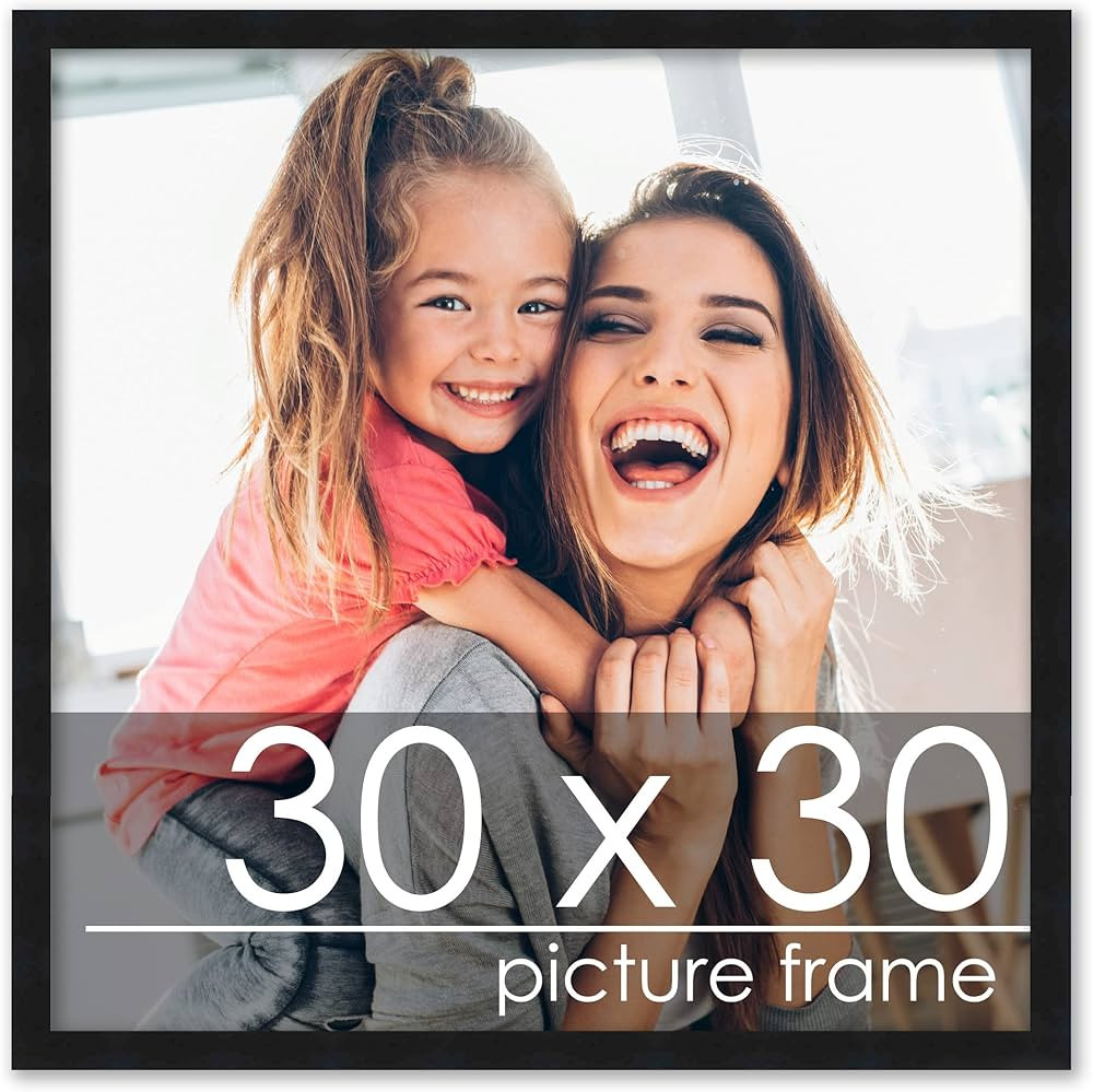 Poster Palooza 30x30 Frame Black Solid Wood Picture Square Frame Includes UV Acrylic, Foam Board ... | Amazon (US)