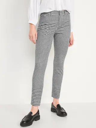 High-Waisted Gingham Pixie Skinny Ankle Pants for Women | Old Navy (US)