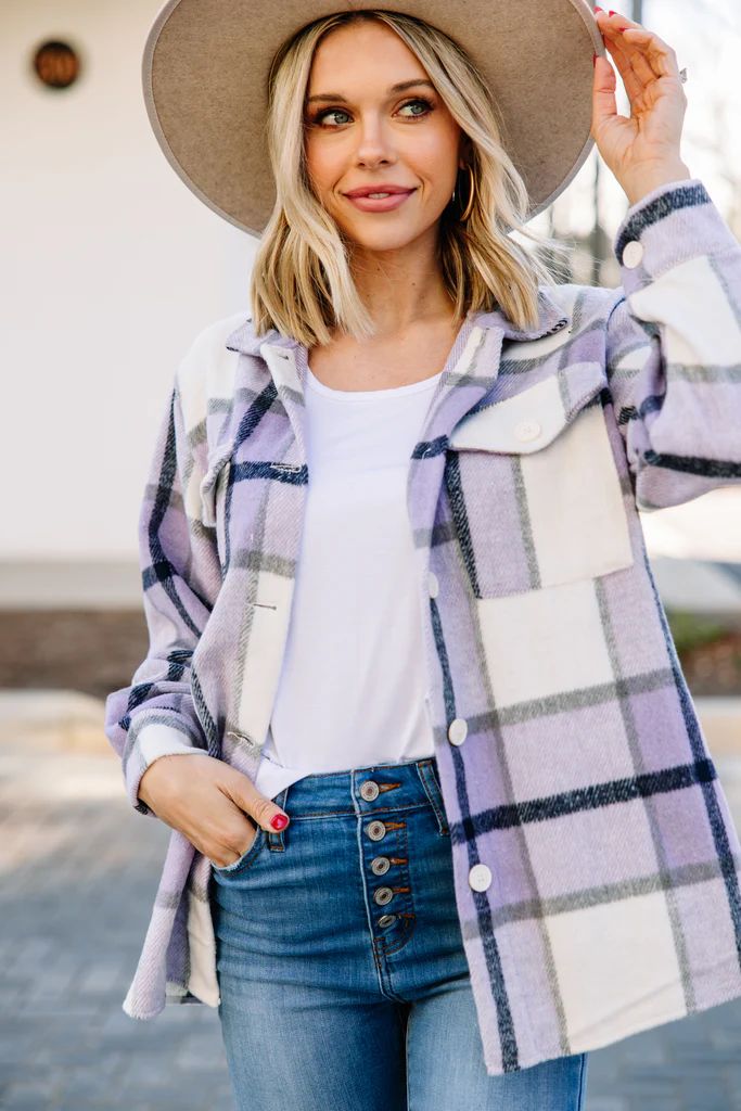 In Full Support Purple Plaid Shacket | The Mint Julep Boutique