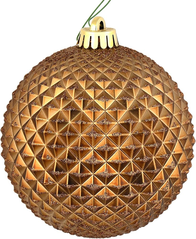 Vickerman 6" Mocha Durian Glitter Ball Ornament. Includes 4 Ornaments per Pack. | Amazon (US)
