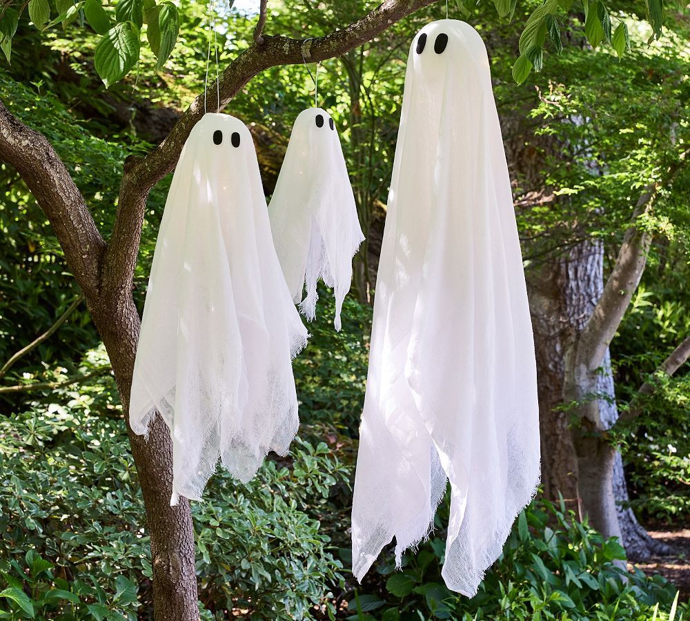 Lit Hanging Ghosts | Pottery Barn (US)