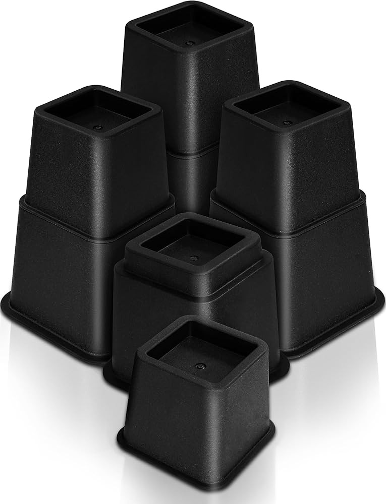 Utopia Bedding - Adjustable Bed Risers 3, 5, 8 Inch – Heavy Duty Furniture Riser Set of 4 for B... | Amazon (US)