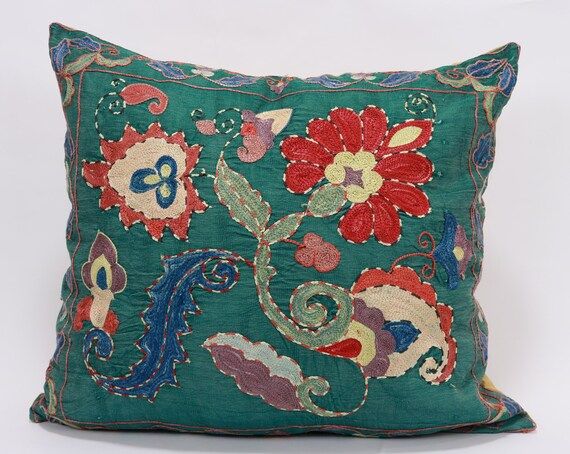 Suzani Uzbek Embroidery Pillow Suzani Throw Pillow Suzani | Etsy | Etsy (US)