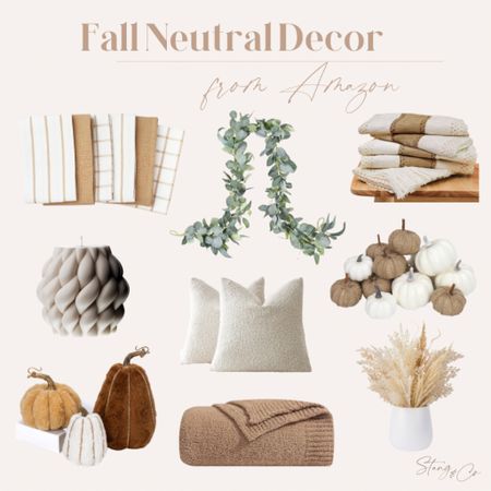 Amazon has a great selection of neutral decor for Fall, including dish towels, garland, a table runner, candle, pillows, pumpkins, a cozy blanket, and Fall stems. 

Fall decor, fall style, fall home decorations 

#LTKstyletip #LTKfindsunder50 #LTKhome