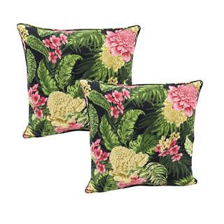 20 in. L x 20 in. W x 4 in. T Square Outdoor Throw Pillow in Fabian Fairway (2-Pack) | The Home Depot