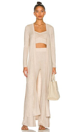 Audrey Duster Sweater in Oatmeal | Revolve Clothing (Global)