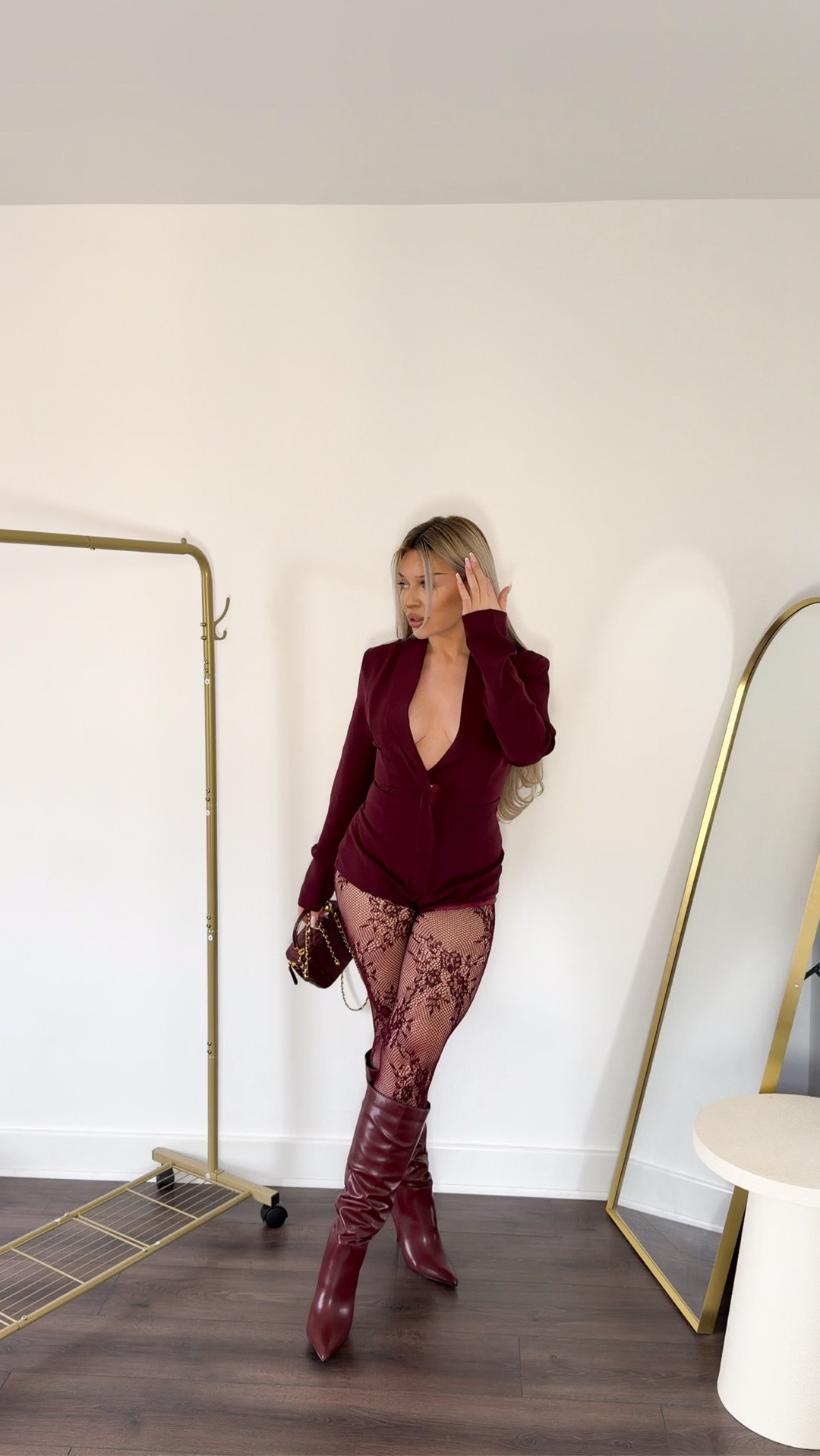 Burgundy Playsuit styled 💌 perfect date night outfit / winter going out outfit inspo 

#LTKdatenight #LTKstyletip #LTKpartywear