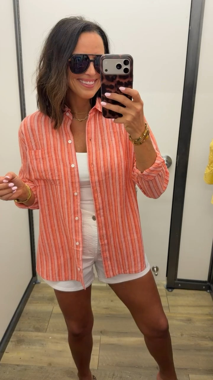 This Old Navy button-down is such a good throw-on piece for summer ☀️

Lightweight, easy to style, and the coral stripe is so pretty with white denim. Wearing XS.

#oldnavystyle #oldnavyfinds #summerstyle #casualoutfit #affordablefashion #oldnavyfashion #summeroutfit #outfitinspo #everydaystyle #ltkstyle #oldnavyfashion #budgetfashion #vacationstyle #summerlooks #fashionfinds