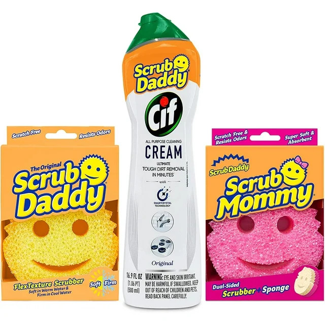 Scrub Daddy OG + Scrub Mommy + Cif All Purpose Cleaning Cream, Original - Multi Surface Household... | Walmart (US)