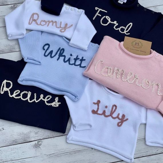 Roll Neck Sweaters With Monogram Infant and Toddler machine | Etsy | Etsy (US)