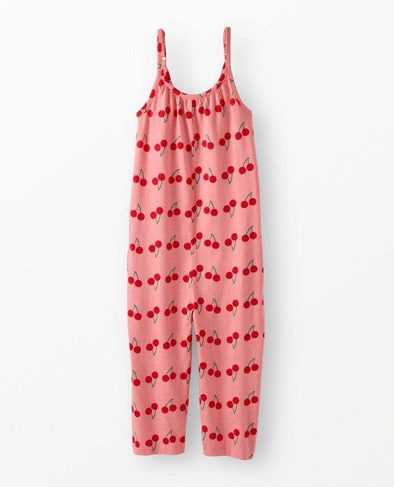 Girls' Summer Cherries Sleeveless Romper with Pockets in 100% Combed Cotton - Size Big Kids 8 by Hanna Andersson | Hanna Andersson