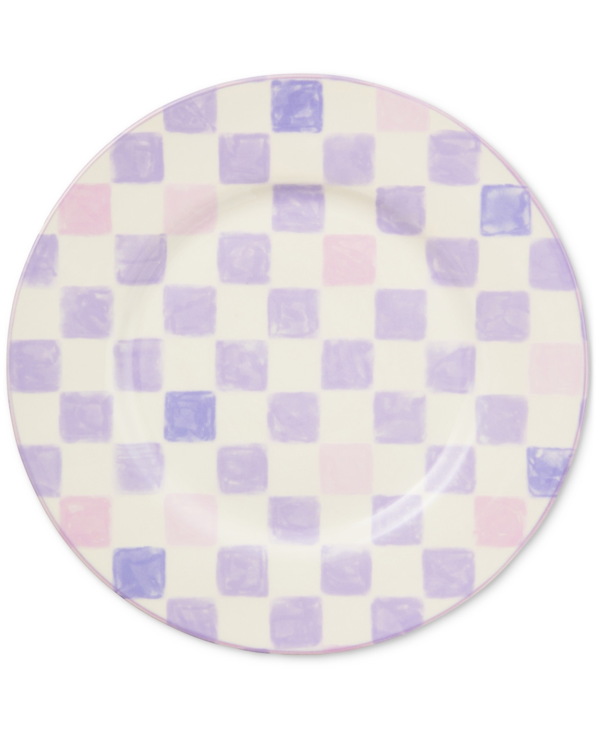 Mackenzie-Childs Lilac Check Dinner Plate - Purple | Macy's