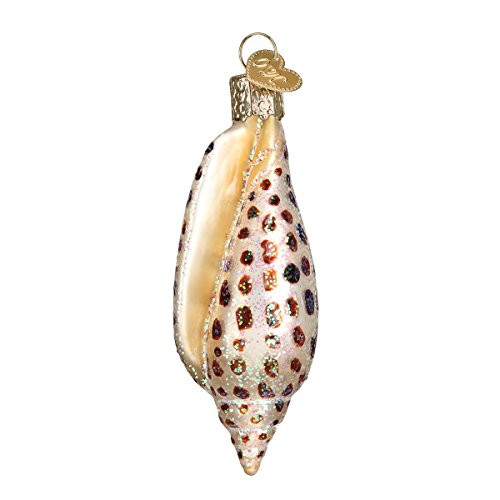 Old World Christmas Beach Glass Blown Ornaments for Christmas Tree Junonia Shell, Tan/Brown/White/Gold | Amazon (US)