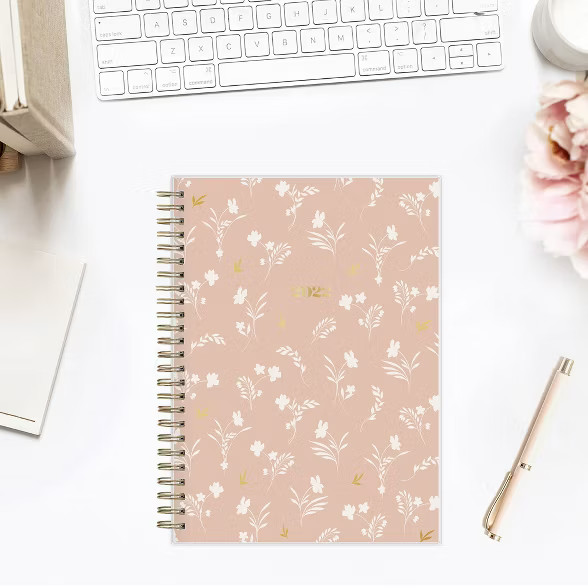 2022 Planner Notes Frosted 5.875"x8.625" Monthly Wirebound Prairie Flower Desert Rose - The Every... | Target