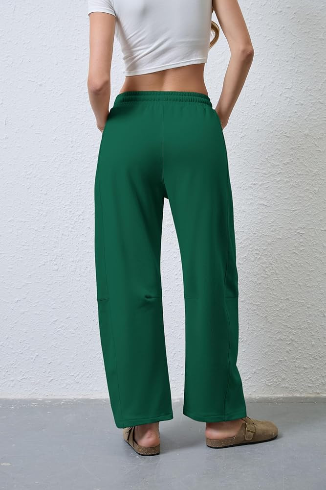 SeekMe Women's Barrel Leg Sweatpant Drawstring Elastic Waisted Wide Leg Pants Casual Cotton Palaz... | Amazon (US)