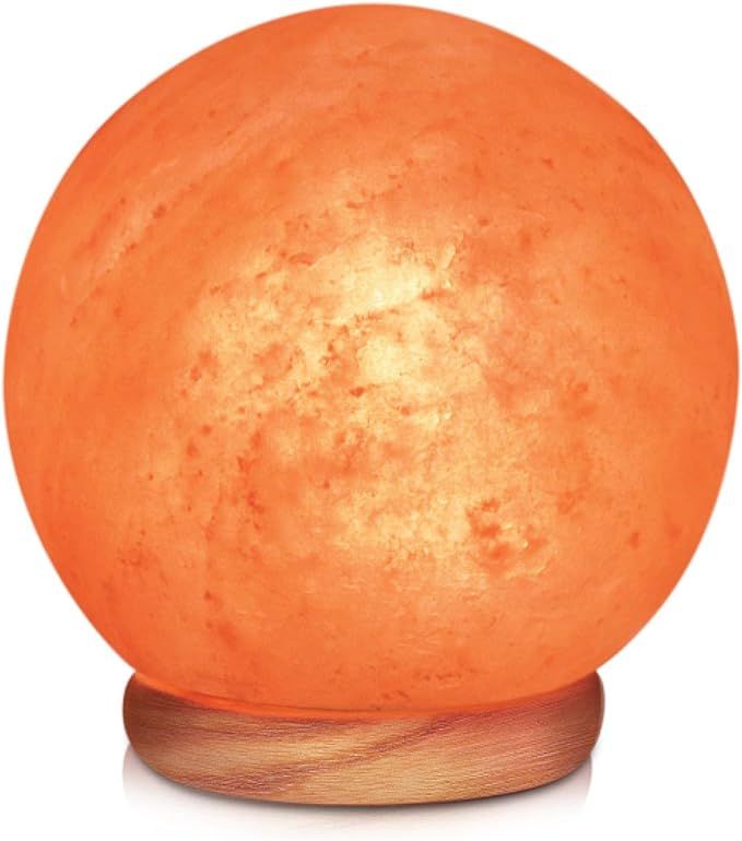 Himalayan Glow Wide Hand Carved, 8-11 LBS, Natural Globe Salt Lamp - 1451 | Amazon (US)