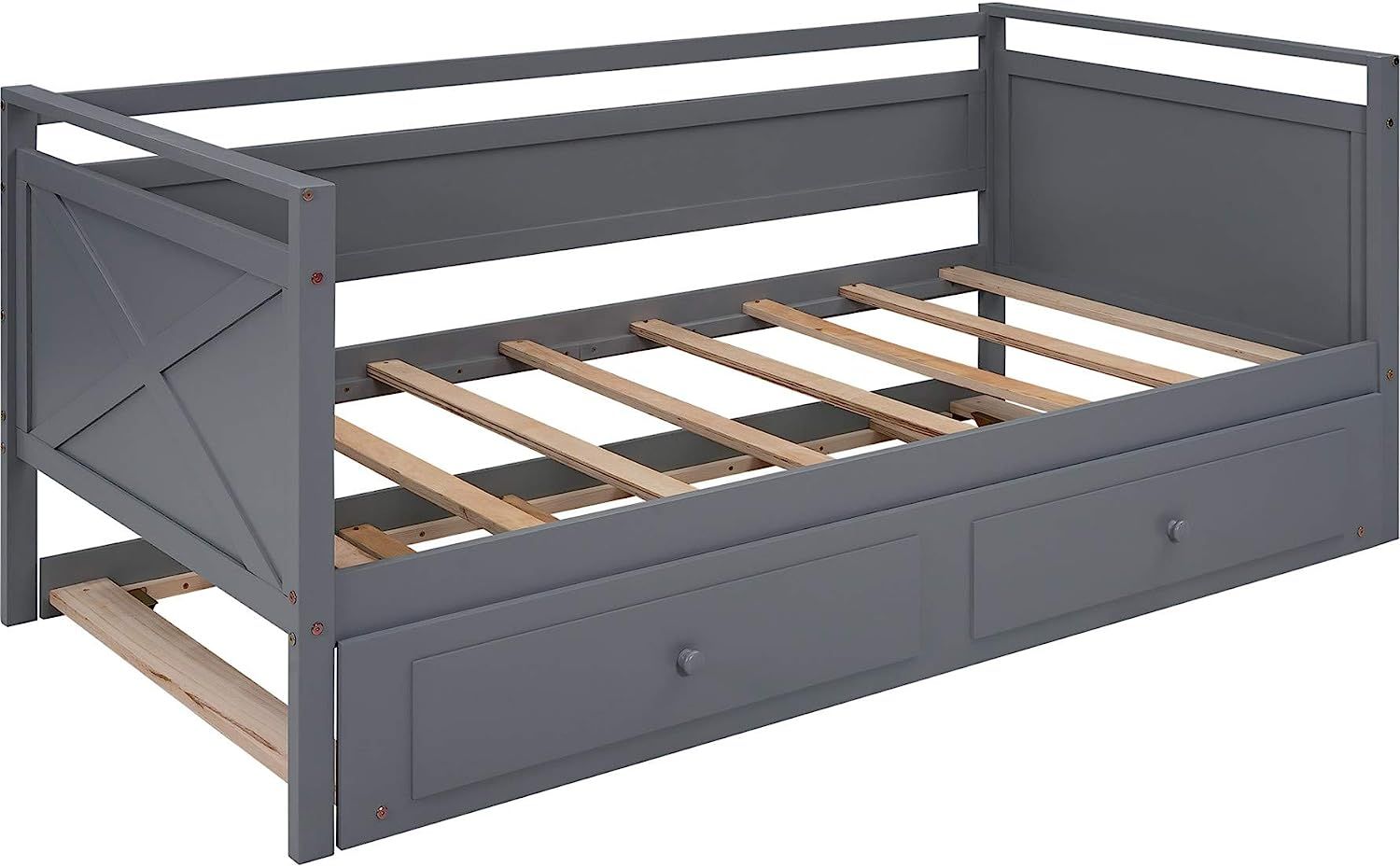 Wood Daybed with Trundle Bed, Trundle Daybed Twin Size, Standard Twin Daybed Frames, No Box Sprin... | Amazon (US)