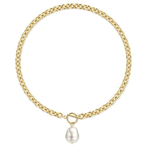 Amazon.com: TEN MIRO 16k Gold Plated Chunky Gold Plated Necklace for Women Non Tarnish, 36'' /92c... | Amazon (US)